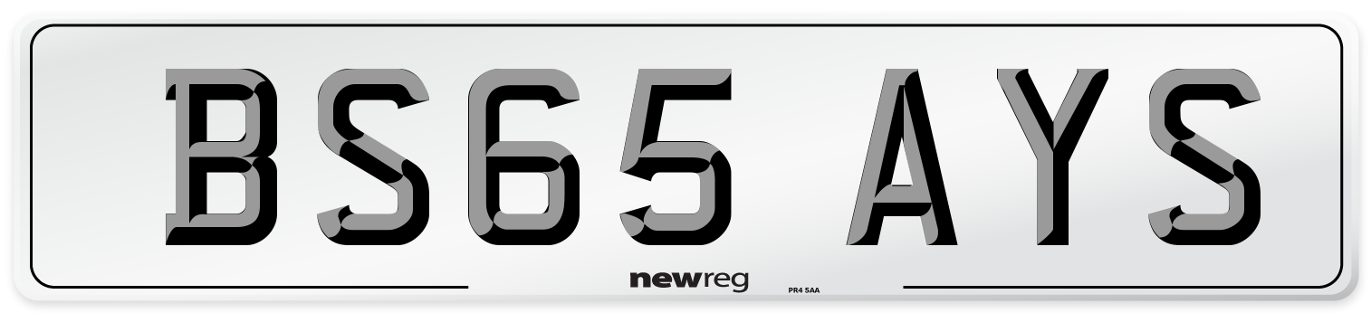 BS65 AYS Number Plate from New Reg